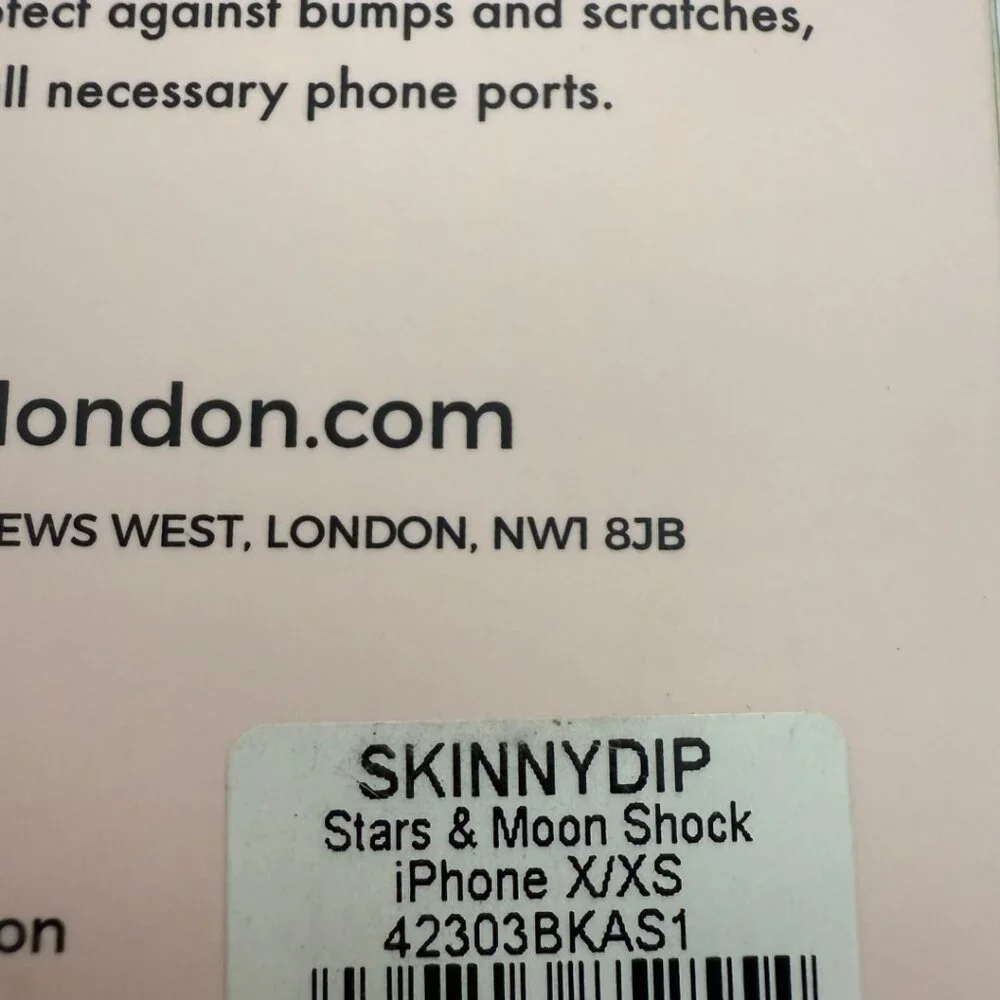 SkinyDip x Stars & Moon iPhone X/XS glitter stars and moons black clear in box - Picture 3 of 4